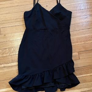 lulu’s ruffled black mini dress